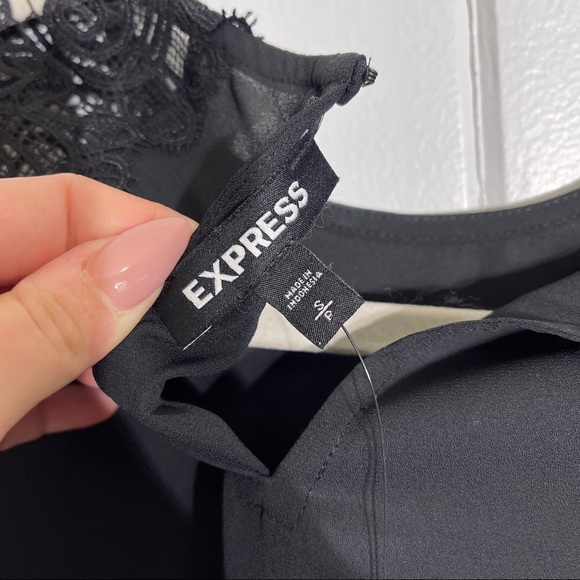 NWT Express Black Lace Shoulder Top - Picture 7 of 7